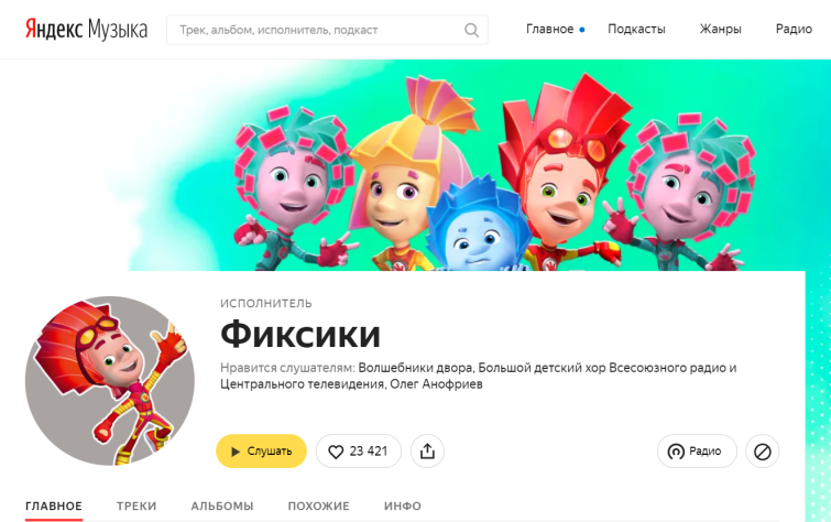 «Фиксики» возглавили детский рейтинг 2020 года Яндекс.Музыки «Фиксики» возглавили детский рейтинг 2020 года Яндекс.Музыки