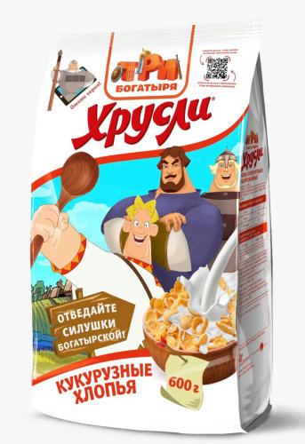 Кукурузные хлопья «Три богатыря» Кукурузные хлопья «Три богатыря»