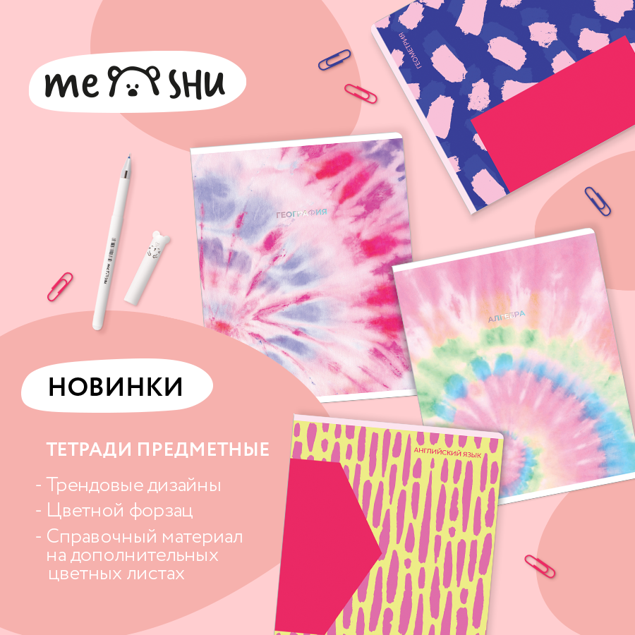Прикоснись к цвету: яркие предметные тетради MESHU Прикоснись к цвету: яркие предметные тетради MESHU